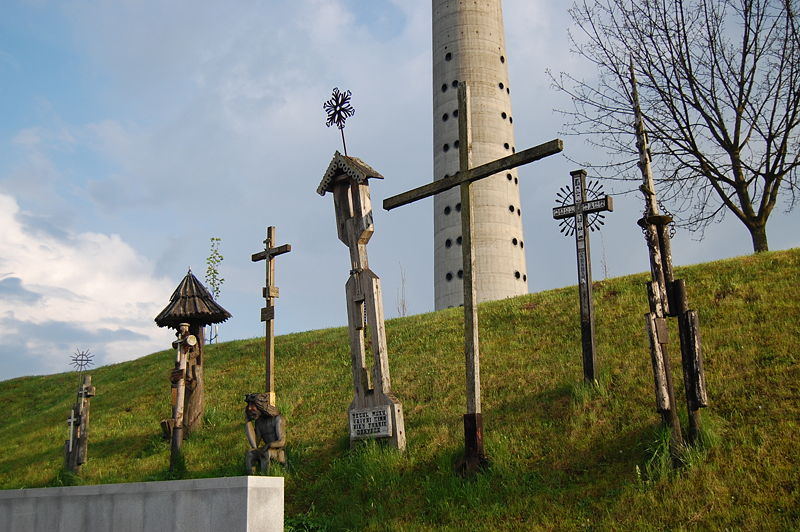 The memorial of the victims near TV tower